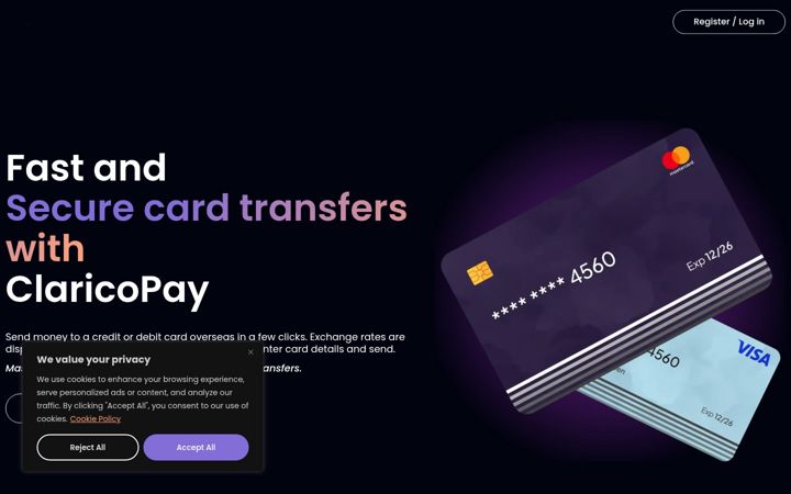 Screenshot of clarico.finance