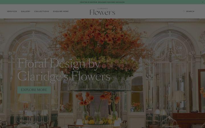 Screenshot of claridgesflowers.co.uk