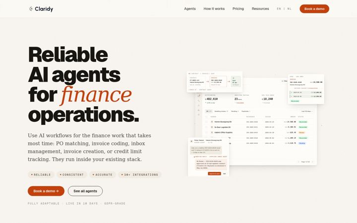 Screenshot of claridy.ai
