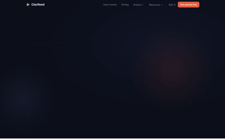 Screenshot of clarifeed.com