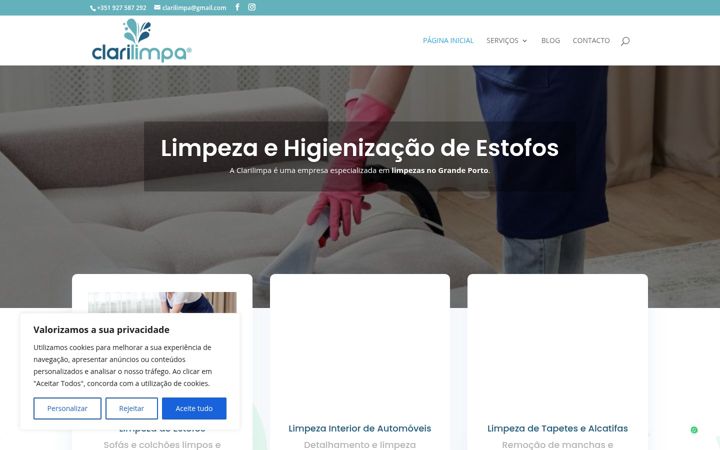 Screenshot of clarilimpa.pt