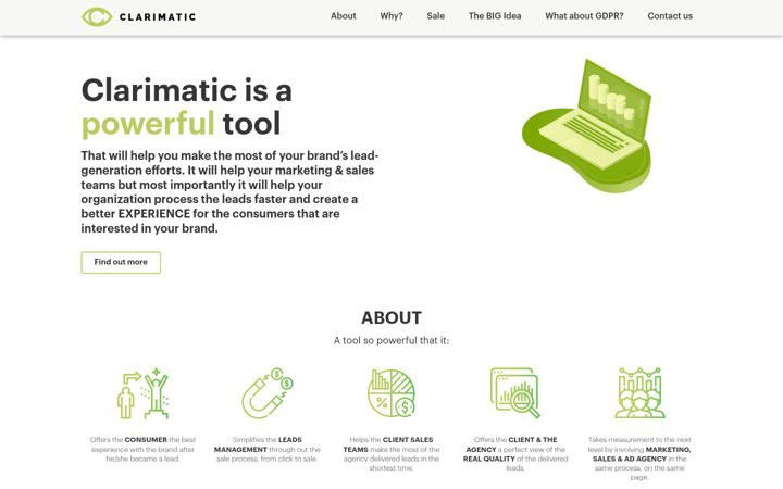 Screenshot of clarimatic.com