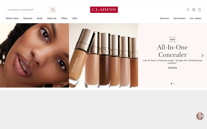 Screenshot of clarins.co.uk