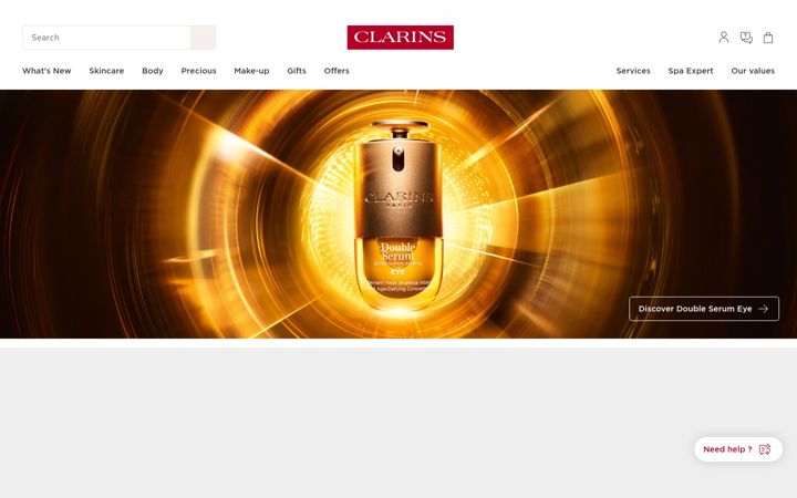 Screenshot of clarins.co.za