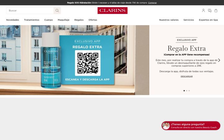 Képernyőkép: clarins.es