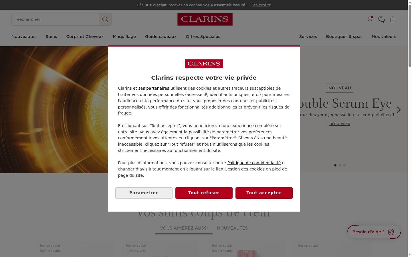 Screenshot tal-banner tal-kunsens muri qabel kwalunkwe interazzjoni
