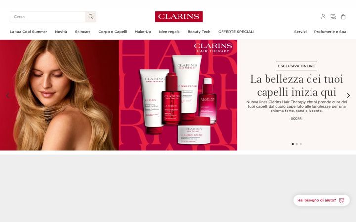 Screenshot of clarins.it