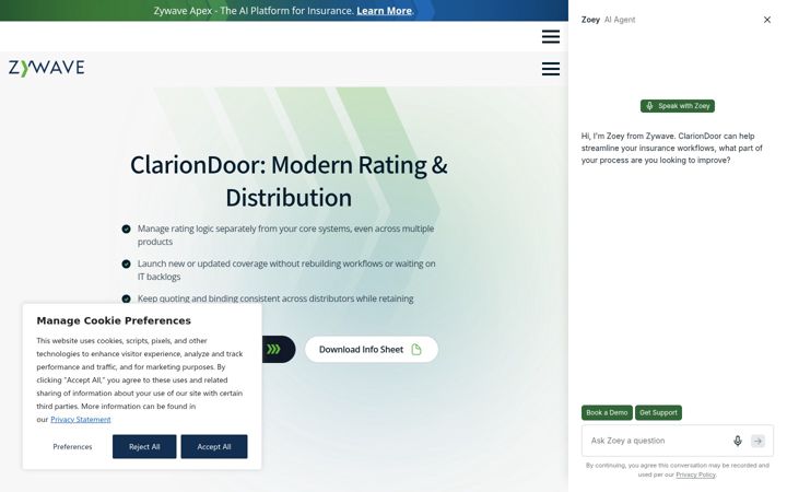 Screenshot of clariondoor.com