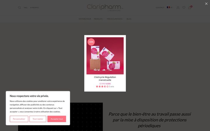 Snímek obrazovky claripharm.fr