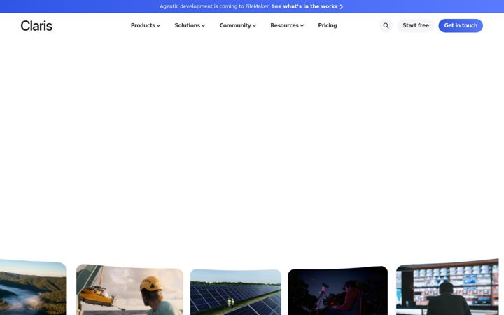 Screenshot stránky claris.com