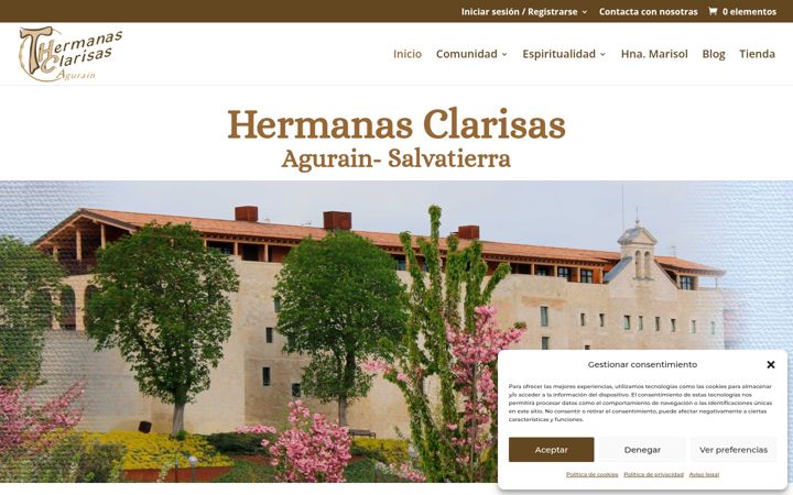 Screenshot van clarisasagurain.org