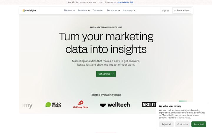 Screenshot of clarisights.com