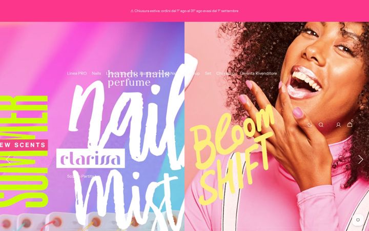 Screenshot of clarissacosmetics.com