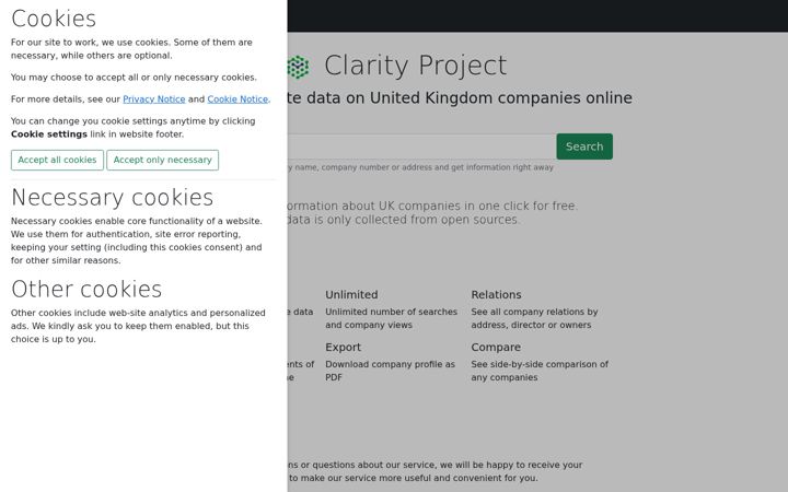 Screenshot of clarity-project.uk