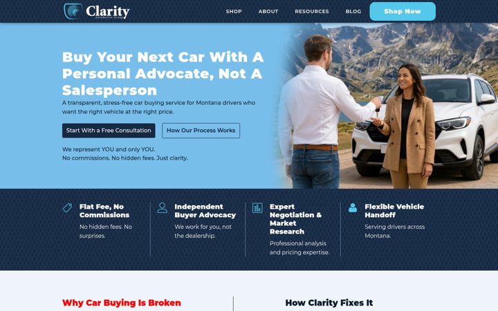 Screenshot of clarityautogroup.com
