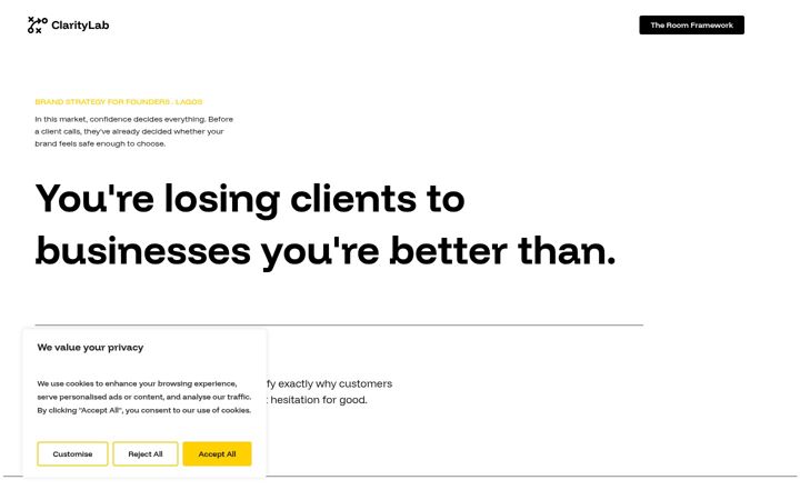 Screenshot of claritylab.ng