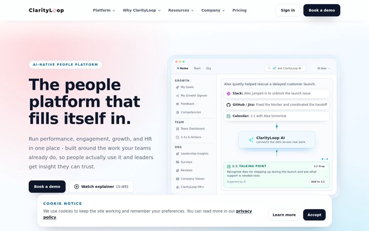 Screenshot of clarityloop.com