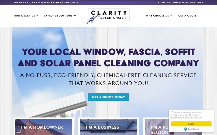 Screenshot of clarityreachandwash.co.uk