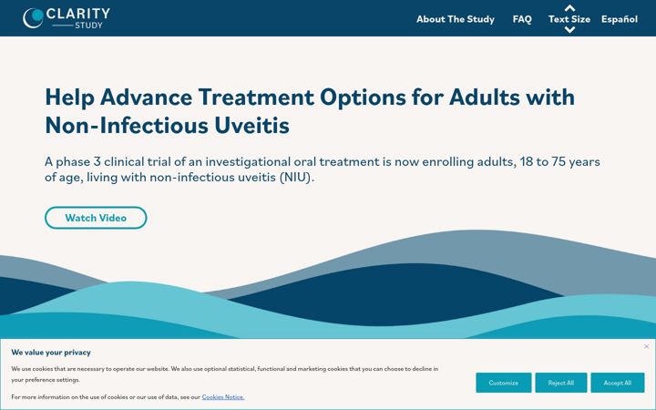Screenshot of clarityuveitis.com