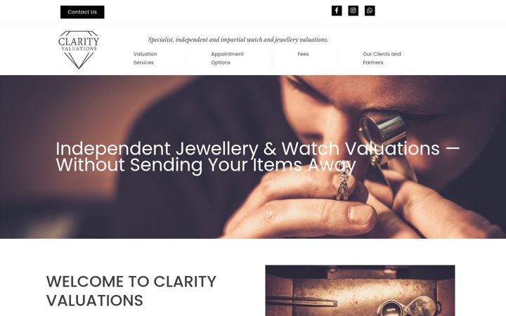 Screenshot of clarityvaluations.co.uk