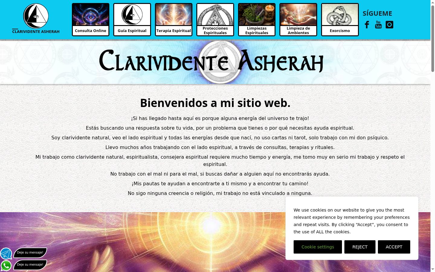 Captura de pantalla del banner de consentimiento mostrado antes de cualquier interacción