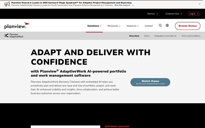 Screenshot of clarizen.com