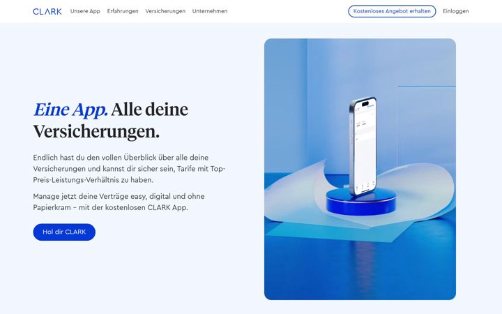 Screenshot of clark.de