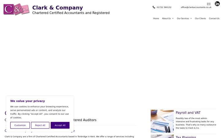 Screenshot of clarkaccountants.co.uk