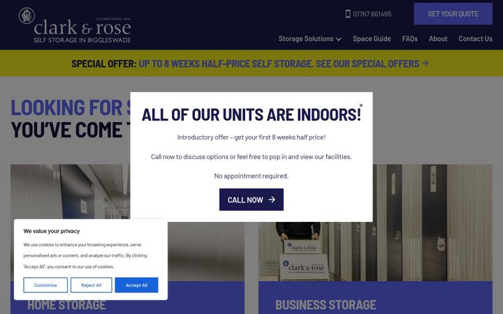 Screenshot of clarkandroseselfstore.com