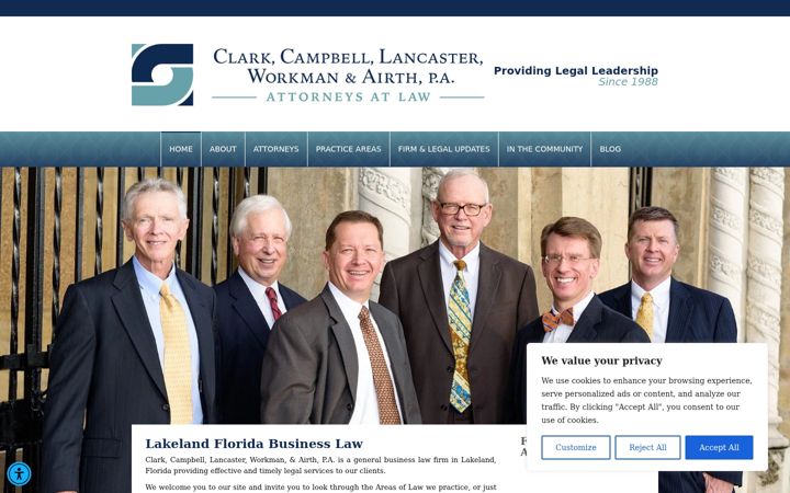 Screenshot of clarkcampbell-law.com