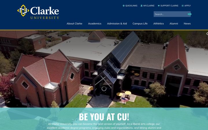 Screenshot of clarke.edu