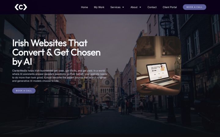 Skjermbilde av clarkemedia.ie