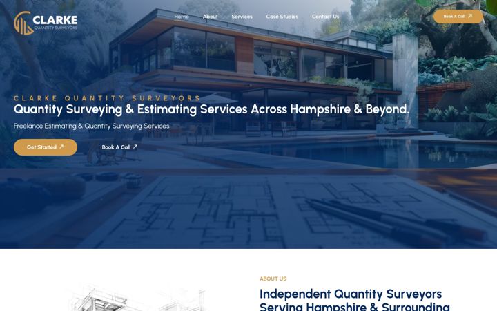 Screenshot of clarkequantitysurveyors.co.uk