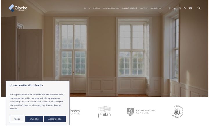 Screenshot of clarkeservice.dk