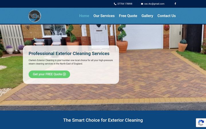 Screenshot of clarkesexteriorcleaninguk.com