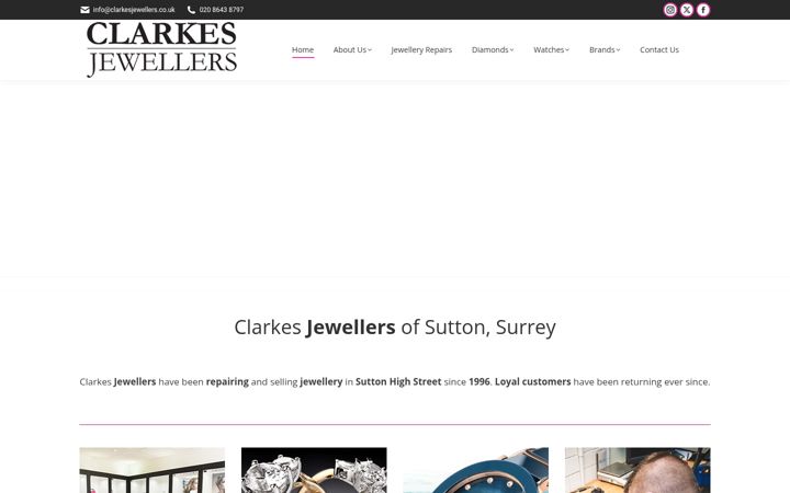 Screenshot of clarkesjewellers.co.uk