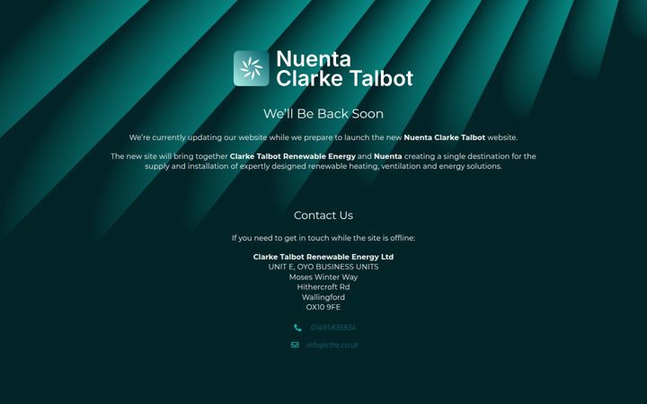 Screenshot of clarketalbotrenewables.co.uk