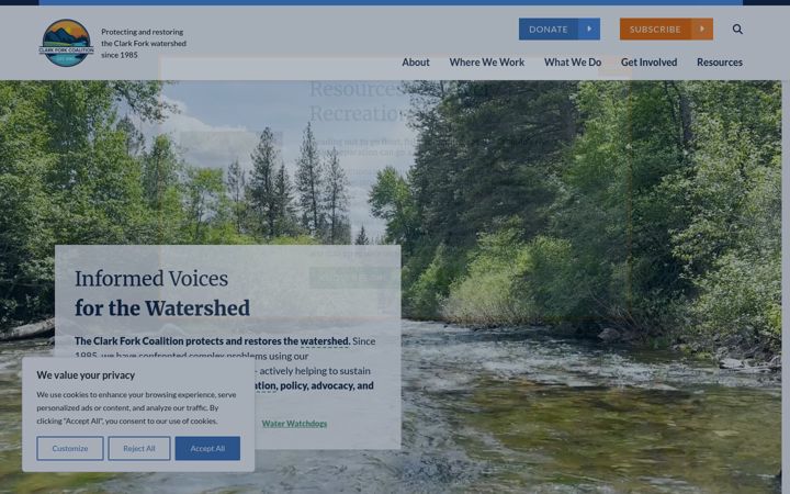 Screenshot van clarkfork.org