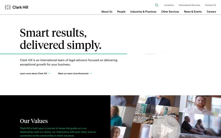 Screenshot of clarkhill.com