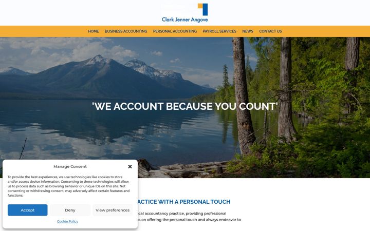 Screenshot of clarkjennerangoveaccountants.co.uk