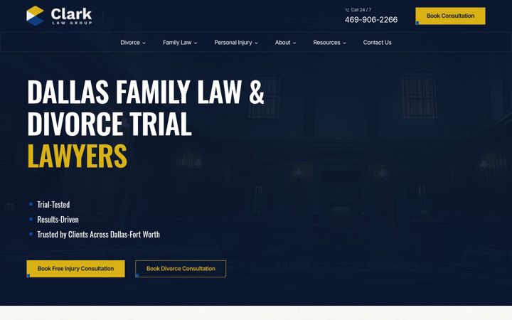 Screenshot of clarklawyer.com