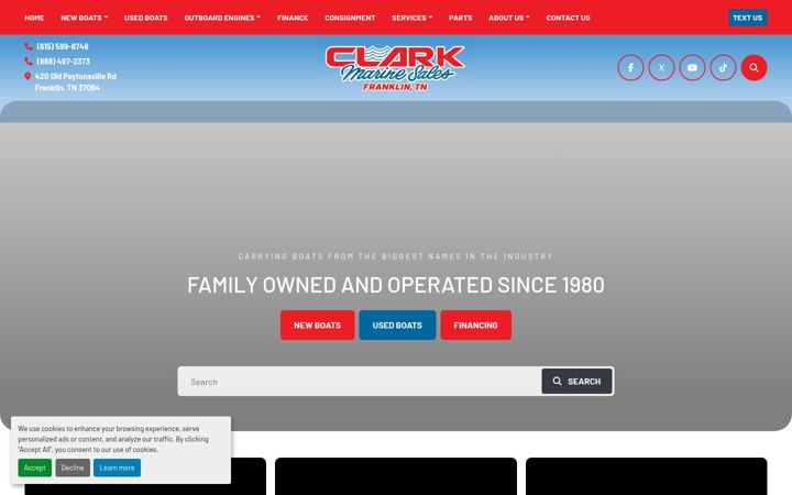 Screenshot of clarkmarine.com