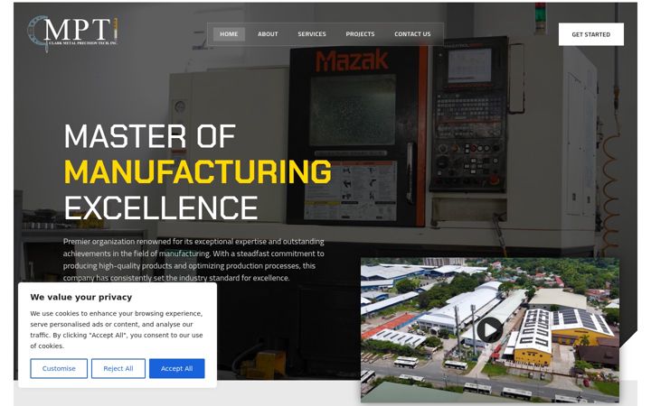 Screenshot of clarkmetalprecision.com