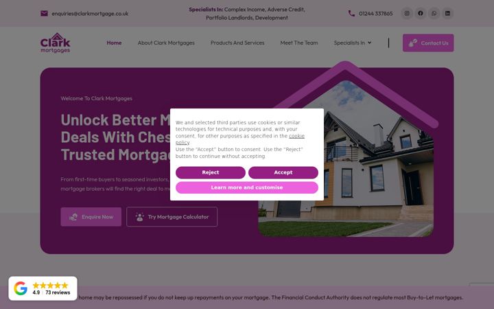 Screenshot of clarkmortgage.co.uk