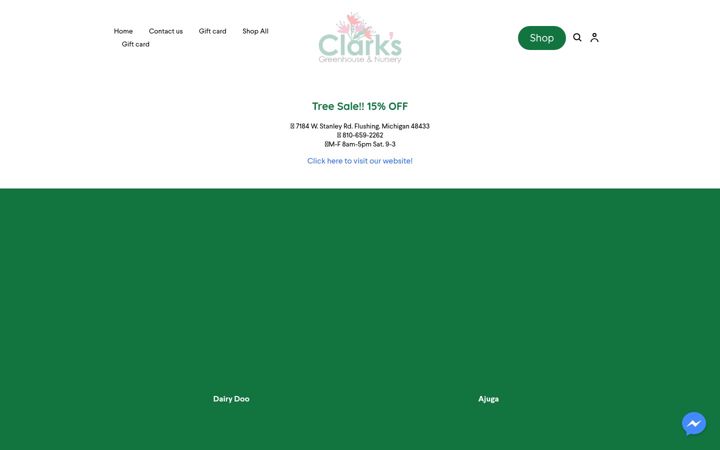 Екранна снимка на clarks-greenhouse-nursery.square.site