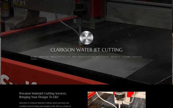 Screenshot of clarksonwaterjetcutting.com