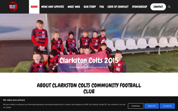 Screenshot of clarkstoncoltscommunityfootballclub.com