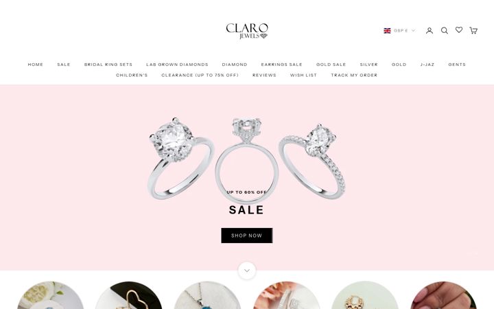 Screenshot of clarojewels.com