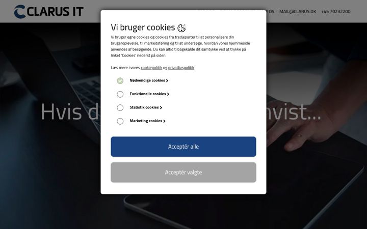 Screenshot of clarus.dk