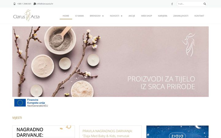 Screenshot van clarusacta.hr